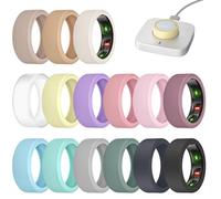 Lot de 15 coques compatibles avec Oura Ring Gen 4/Oura Ring Gen 3 Horizon/Gen 3 Heritage - Chargement direct avec protection - Coque en silicone élastique fine anti-rayures pour homme et femme (15