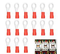 Lot de 15 cosses à sertir partiellement isolées - Connecteurs de câble - 4,0 à 6,0 mm² - Diamètre du trou M8 en PVC femelle - Pour connecter des câbles ou des torons