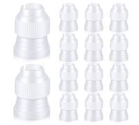 Lot de 15 coupleurs pour poches à douille en plastique transparent - Coupleurs standard pour douilles de glaçage et décoration de gâteaux (petit format : 3,2 x 1,5 cm)