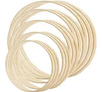 Lot de 15 couronnes de fleurs en bambou Basicon - Anneaux en bois pour bricolage - Anneaux en macramé - Pour bricolage, suspension, attrape-rêves - Décoration murale - Artisanat floral - Couronne de