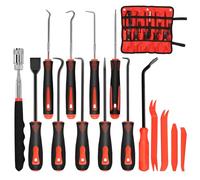Lot de 15 crochets de précision et de crochetage en acier au chrome vanadium Mini Pick et crochets Kit d'outils électriques pour enlever les tuyaux et joints Réparation automobile
