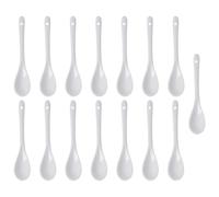 Lot de 15 cuillères à œufs en porcelaine, cuillères à œufs blanches, cuillères à café, cuillères à dessert, cuillères à moka, pour la consommation de la glace du petit-déjeuner ou pour servir