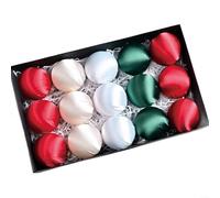 Lot de 15 décorations de Noël luxueuses en velours satiné à suspendre pour sapin de Noël, décorations festives, trois combinaisons de couleurs pour arbres, couronnes (B)