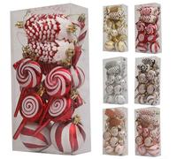 Lot de 15 décorations de Noël pour décoration d'intérieur festive - Décorations en plastique vives pour la joie des fêtes (doré)