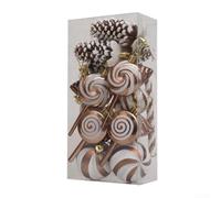 Lot de 15 décorations de Noël pour décoration d'intérieur festive - Décorations en plastique vives pour les fêtes de fin d'année (pomme de pin)
