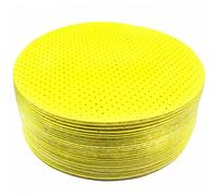 Lot de 15 disques abrasifs auto-adhésifs de 225 mm - Grain jaune - 100 feuilles abrasives pour ponceuse à sec, ponceuse girafe, ponceuse murale, ponceuse de plafond