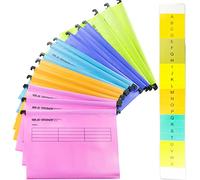 Lot de 15 dossiers suspendus en polypropylène avec onglets et inserts de cartes pour l'école, la maison, le travail, le bureau (couleurs mélangées)