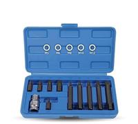 Lot de 15 douilles hexagonales en alliage d'acier 1/2" 12 points pour adaptateur d'impact TORX, longueur 30 mm et 75 mm, kit de 15 pièces pour réparation automobile professionnelle et bricolage