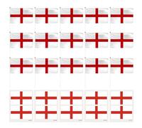 Lot de 15 drapeaux à manivelle - 10 autocollants de tatouage - Drapeau de l'Angleterre - Drapeau de la Coupe d'Europe à manivelle - Guirlande de fanions d'Angleterre
