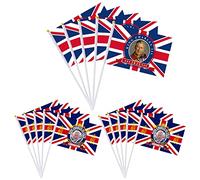 Lot de 15 drapeaux à manivelle pour le couronnement du roi d'Angleterre, drapeaux pour l'enthronement de Charles III, décorations pour la célébration du couronnement du roi d'Angleterre