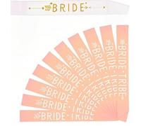 Lot de 15 écharpes Team Bride Tribe pour enterrement de vie de jeune fille, accessoires de décoration pour enterrement de vie de jeune fille, 14 pièces or rose et 1 écharpe blanche dorée pour fête de
