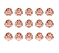 Lot de 15 écrous d'échappement M8 hexagonaux, écrous de collecteur en cuivre, écrous en cuivre M8, écrous en cuivre autobloquants, écrous de collecteur d'échappement pour BMW E30