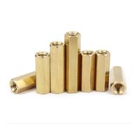Lot de 15 écrous hexagonaux en laiton, écrous de connexion, supports d'espacement à filetage interne, adaptés aux cartes mères PCB et aux drones, M2, M2.5, M3, M4, M5, M6, longueurs 3 à 100 mm(M6*40)