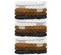 Lot de 15 élastiques cheveux, couleurs variées, bracelets élastiques sans dommages pour cheveux fins/épais/moyens/longs (Marron)