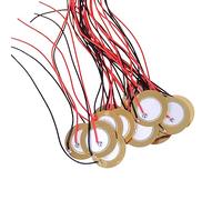 Lot de 15 éléments de disque piézo avec fil - Capteur d'enregistrement piézoélectrique - Déclencheur de microphone de contact - Convertisseur de disque piézo pré-câblé - Élément de disque piézo