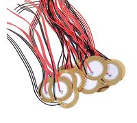 Lot de 15 éléments de disque piézo avec fil - Capteur d'enregistrement piézoélectrique - Déclencheur de microphone de contact - Convertisseur de disque piézo pré-câblé - Élément de disque piézo