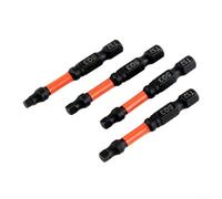 Lot de 15 embouts carrés orientés couple SQ1 SQ2 SQ3 50 mm Construction en alliage d'acier traité thermiquement avec pointes magnétiques et zones tampons pour la longévité de l'outil (SQ1 x 50)