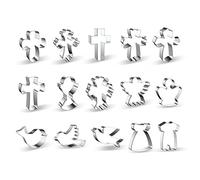 Lot de 15 emporte-pièces en forme de croix en acier inoxydable pour la fabrication de fondants et emporte-pièces en acier inoxydable