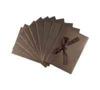 Lot de 15 enveloppes en papier kraft à nouer multicolores avec ruban pour invitation de mariage (gris foncé)