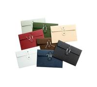 Lot de 15 enveloppes en papier kraft avec cordon à bouton pour invitations de mariage, cartes de vœux, sacs cadeaux (rouge)