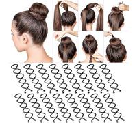 Lot de 15 épingles à cheveux noires en spirale, anti-rayures, épingles rondes en spirale française, accessoires de cheveux décoratifs pour femmes et filles, style chignon