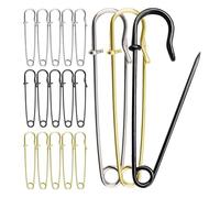 Lot de 15 épingles à nourrice extra larges en métal 7 cm - Aiguilles à ressort pour le travail du cuir, les projets textiles, l'artisanat et le bricolage