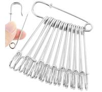 Lot de 15 épingles à nourrice pour kilt - En acier inoxydable - 63 mm - Robustes - Pour couvertures, tricots, bijoux et travaux manuels - Argenté