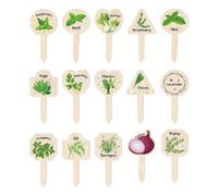 Lot de 15 étiquettes pour plantes d'extérieur en bois pour pots de fleurs