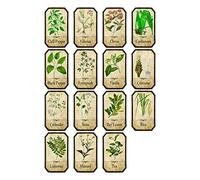 Lot de 15 étiquettes style vintage apothicaire pour épices et herbes aromatiques dos adhésif en vinyle résistant à l’eau et à l’huile