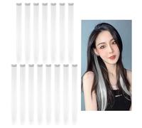 Lot de 15 extensions de cheveux blanches à la mode, diadèmes pour cheveux lisses pour filles, décorations de cheveux extensions, accessoires de bijoux de perruque