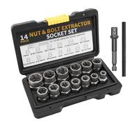 Lot de 15 extracteurs d'écrous, d'extracteurs de vis, d'extracteurs de vis à gauche, ensemble d'extracteurs d'écrous (6,35-19 mm)