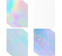 Lot de 15 feuilles de papier autocollant holographique transparent en vinyle imprimable pour imprimante jet d'encre laser A4