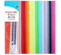 Lot de 15 feuilles de papier de soie coloré (50 x 66 cm) - Assortiment arc-en-ciel vif y compris rouge cerise, rose bonbon, vert citron zesté - Toile de grande taille pour décoration à faire soi-même,