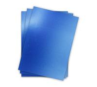 Lot de 15 feuilles de papier métallique DIN A4 21 x 29,7 cm - Bleu métallisé - Papier de bricolage brillant 90 g/m² - Dos blanc - Pour invitations, mariages