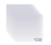Lot de 15 feuilles vierges en Mylar transparent de 6 mm, 30,5 x 30,5 cm, matériau vierge PET, pour réaliser vos propres pochoirs compatibles avec les pochoirs