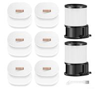 Lot de 15 filtres de rechange pour aspirateur Shark sans fil PowerDetect IP1251 IP3251, comprend 2 filtres HEPA post-moteur, 6 filtres pré-moteur avec brosse de nettoyage