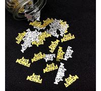 Lot de 15 g de confettis de mariage en forme de cœur à paillettes en forme de fer à cheval, église, Saint-Valentin, anniversaire, centre de table (GS Just Married)