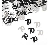 Lot de 15 g de figurines numériques de 16, 18, 30, 40, 50, 60, confettis pour fête d'anniversaire, décoration de table, saupoudrer de métal (70 noirs)