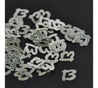 Lot de 15 g/sachets de confettis argentés en forme de chiffre 1, 5, 30, 50, 60, 90, à faire soi-même, pour enfants et adultes, anniversaire de mariage (argent 13)