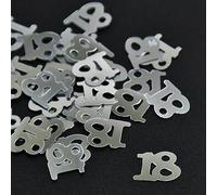 Lot de 15 g/sachets de confettis argentés en forme de chiffre 1, 5, 30, 50, 60, 90, à faire soi-même, pour enfants et adultes, anniversaire de mariage (argent 18)