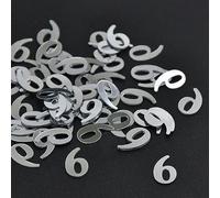 Lot de 15 g/sachets de confettis argentés en forme de chiffre 1, 5, 30, 50, 60, 90, à faire soi-même, pour enfants et adultes, anniversaire de mariage (argent 6)