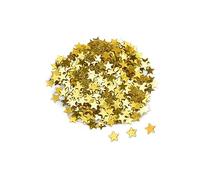 Lot de 15 g/sachets de confettis en acrylique doré rose de 18 mm creux pour décoration de fête d'anniversaire, de mariage (étoile dorée)