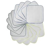 Lot de 15 gants de toilette en flanelle de coton bio - 21 cm x 21 cm - Réutilisables - Pour bébé - En remplacement des lingettes humides - Mini chiffons lavables en coton