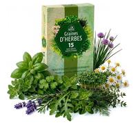 Lot de 15 graines d'herbes aromatiques de qualité supérieure pour une utilisation en intérieur et en extérieur