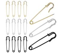 Lot de 15 Grandes Épingles à Nourrice en Métal de 7,9 cm - Idéales pour Cuir, Toile, Couvertures, Travaux Manuels et Jupes - Épingles Géantes Multicolores avec Mécanisme à Ressort