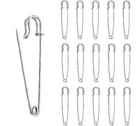 Lot de 15 grandes épingles à nourrice robustes pour tapis, travaux manuels, vêtements, couvertures et autres matériaux - Argenté - 6,3 cm