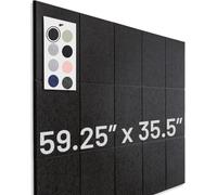 Lot de 15 grands carreaux muraux en feutre de 30 x 30 cm + adhésif amovible, tableau en liège, grand tableau d'affichage, panneaux muraux, tableau d'affichage personnalisable, tableau d'affichage