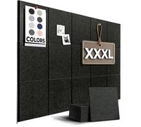 Lot de 15 Grands Carreaux Muraux en Feutre 30 x 30 cm avec Adhésif Amovible - Tableau d'Affichage Personnalisable en Liège - Panneaux Muraux