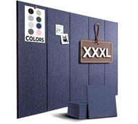 Lot de 15 grands carreaux muraux en feutre de 30 x 30 cm + adhésif amovible, tableau en liège, grand tableau d'affichage, panneaux muraux, tableau d'affichage personnalisable, tableau d'affichage