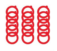 Lot de 15 joints hermétiques en silicone pour couvercles de bocaux réutilisables et résistants à la chaleur pour la conservation des aliments (rouge)